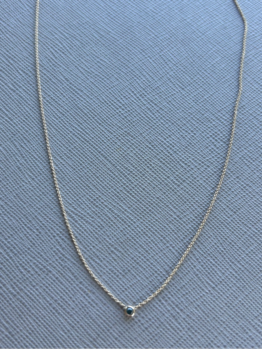 Iwona Ludyga Design 14K Gold Necklace with Blue Zircon Bezel Pendant